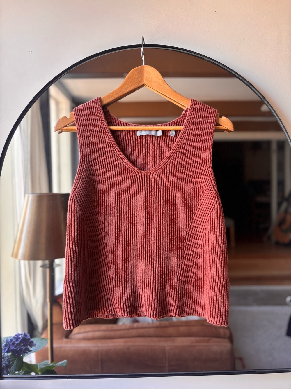 VINCE. | terracotta ribbed tank | size medium - Picture 4 of 5